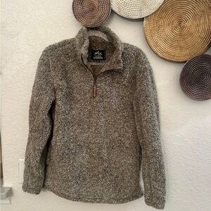 Alpine Sherpa Pullover Womens Small Half-Zip Tan size Small